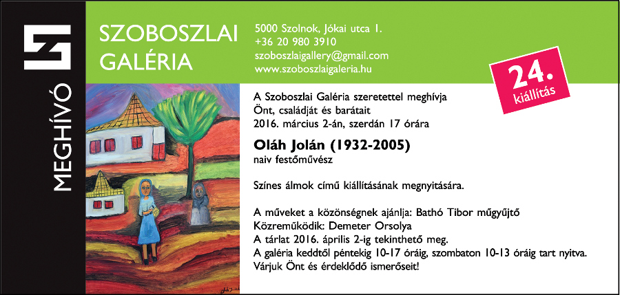 Oláh Jolán kiállítására meghívó